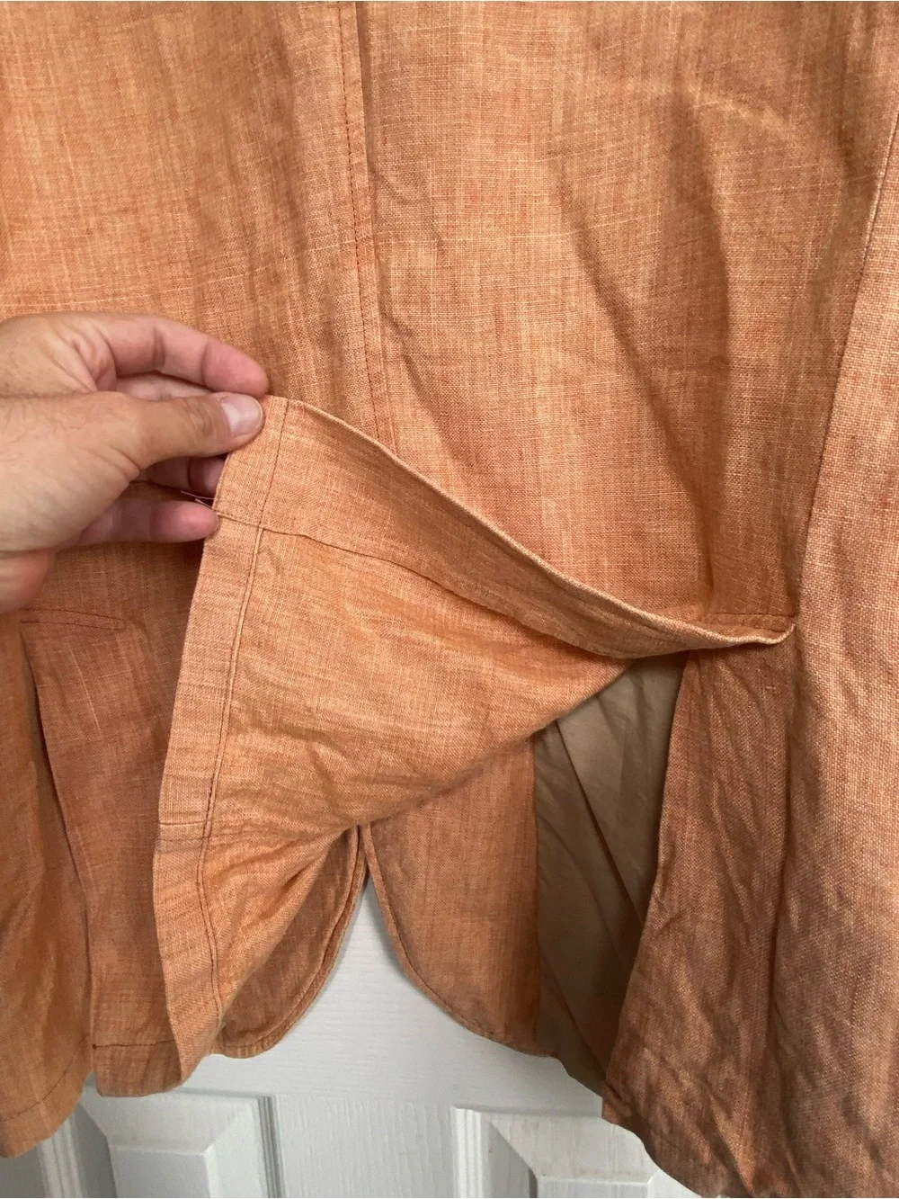 Men's Orange Linen Blazer - Lightweight Casual Sport Coat